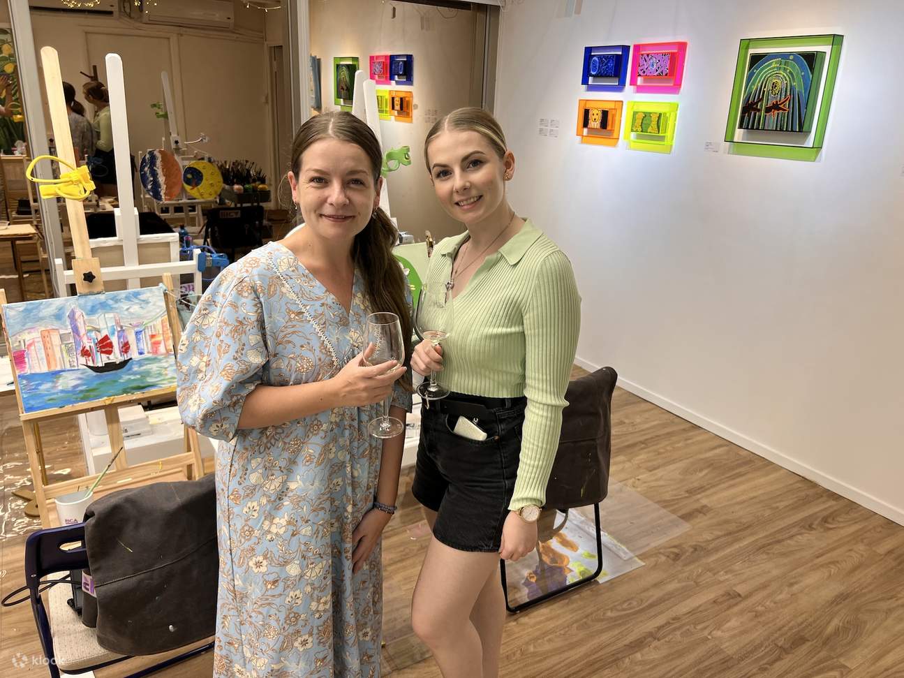 Rica Art Space Hong Kong Skyline painting Pointillism